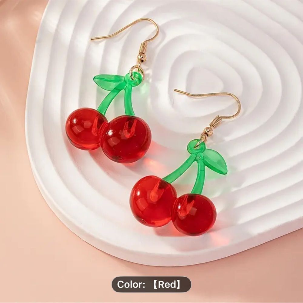 Gold Cherry Alloy  Charm Bracelet and earrings - Picture 12 of 13